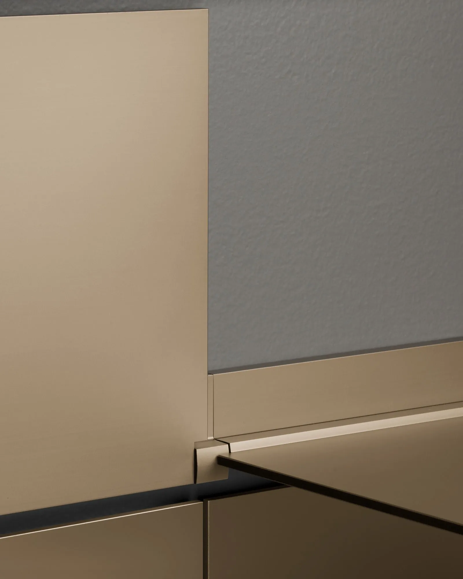 A Riveli shelf edge and panel, close up