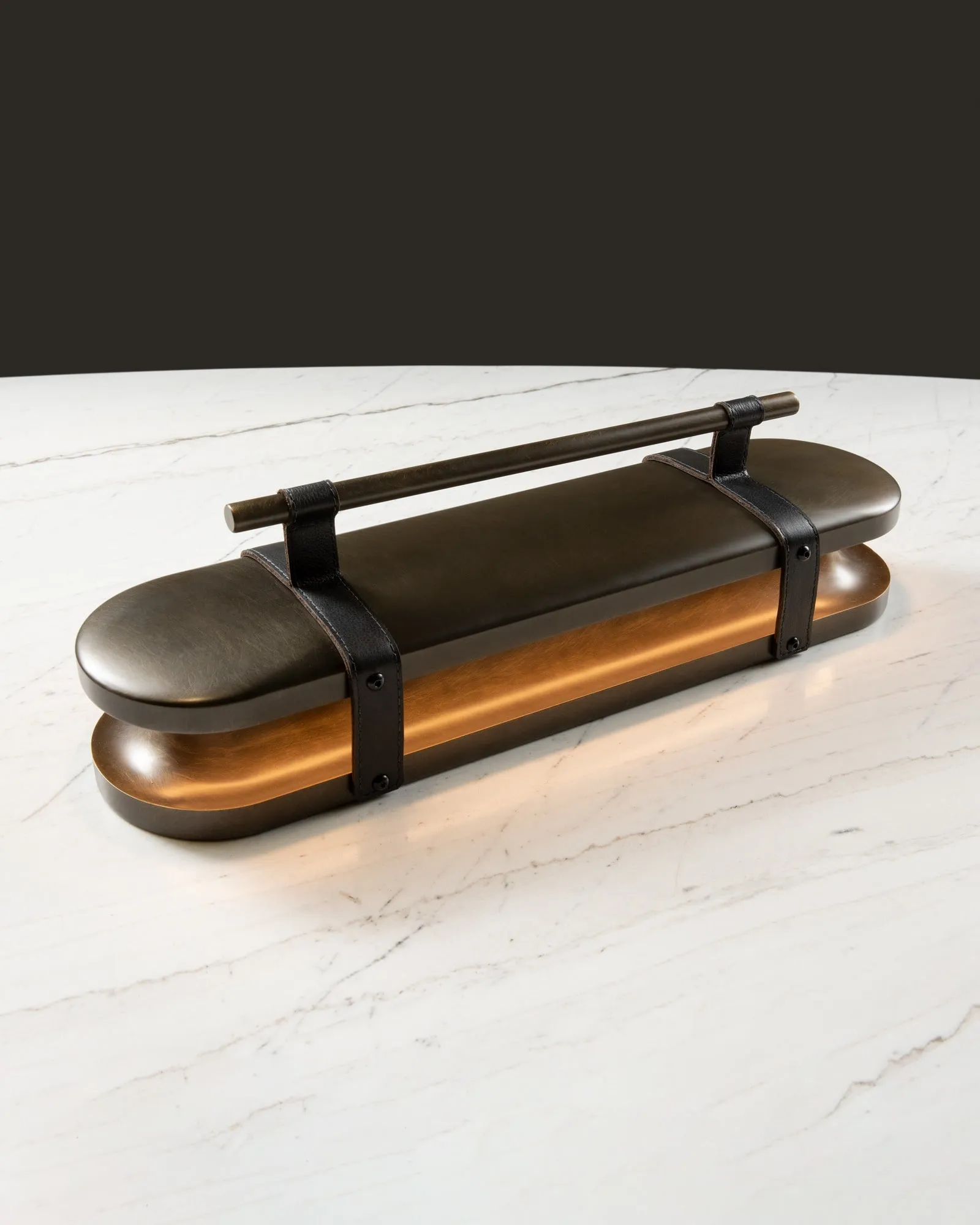 A Parcel Lantern on a marble table
